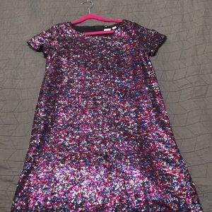 Gap Kids short sleeve sequins dress w/zipper